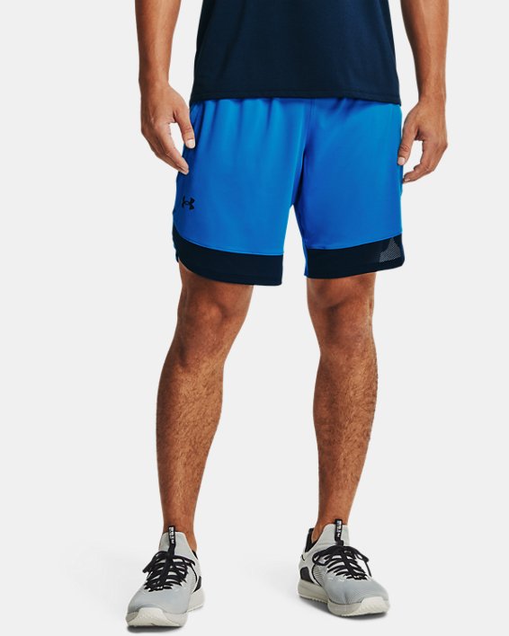 Men's UA Train Stretch Wordmark Shorts, Blue, pdpMainDesktop image number 0